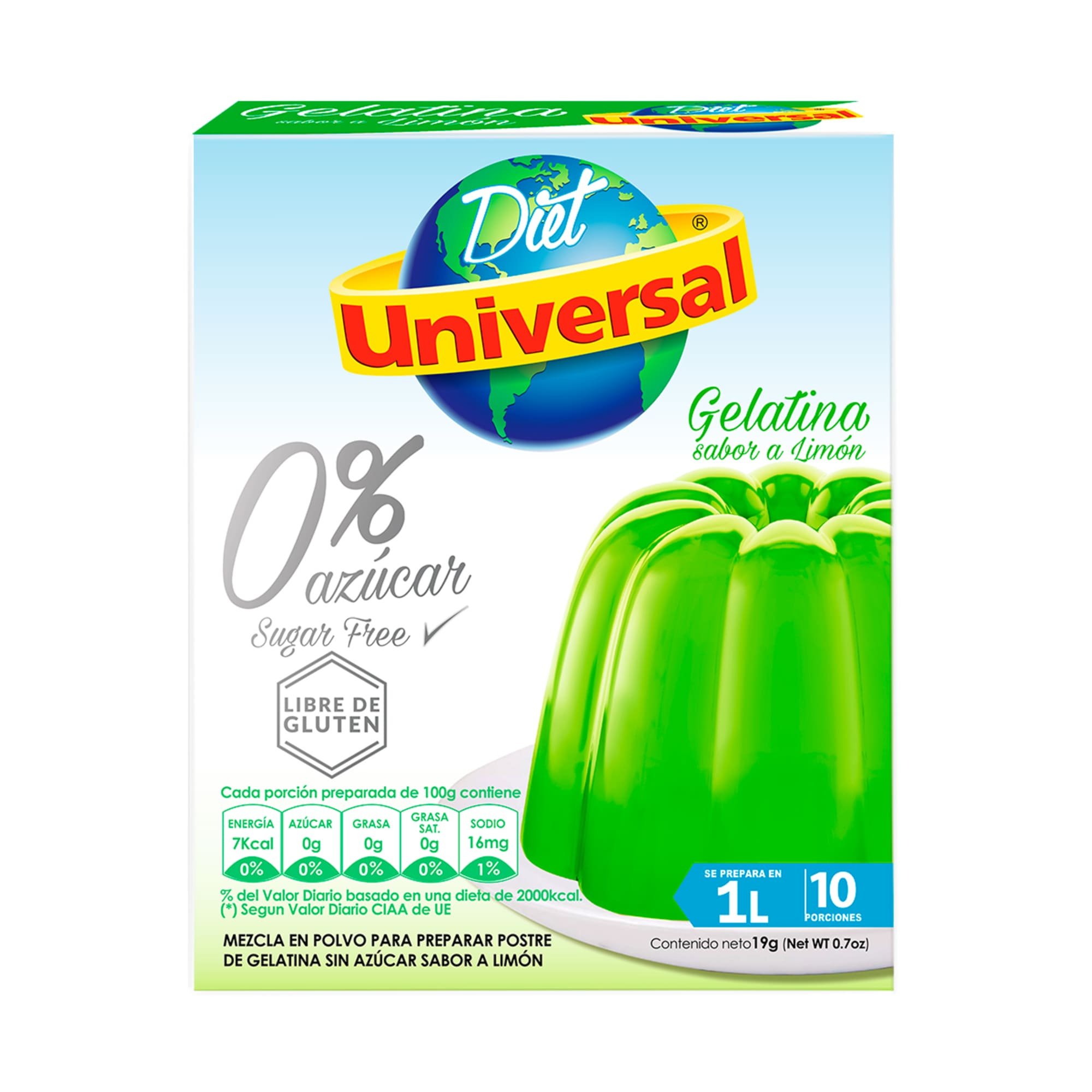 Gelatina Sin Azúcar Sabor A Limón 19 Gr