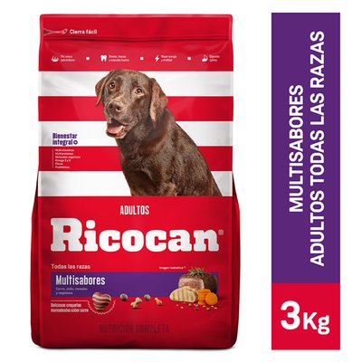RICOCAN - Comida Para Perros Ricocan Adultos Sabor Multisabores 3 kg - Bolsa 3 kg