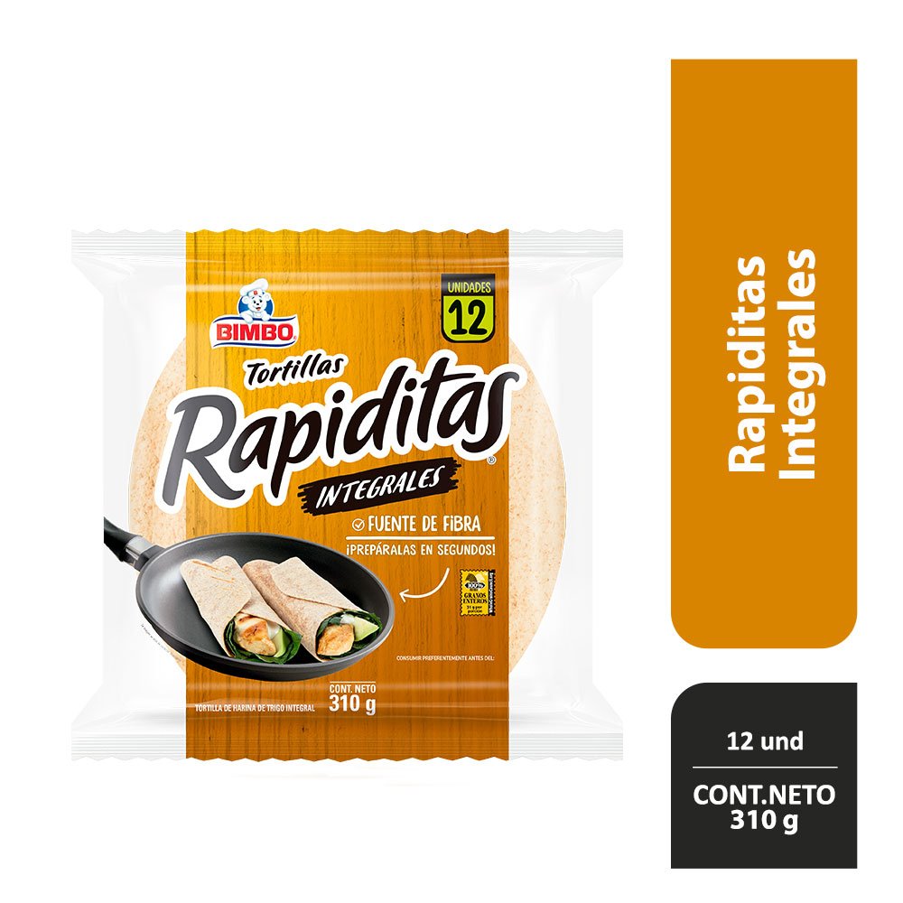 Tortilla De Harina De Trigo Integral Bimbo 12 Unidades