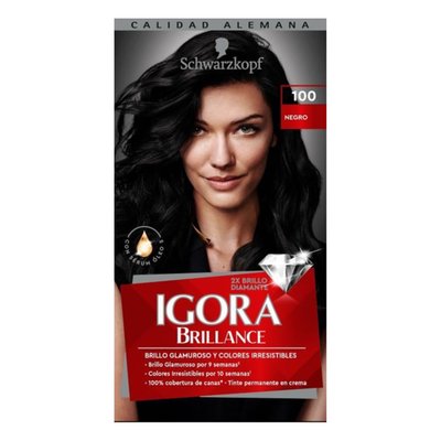 IGORA VITAL - Tinte para Cabello Color Negro 100 Igora Vital con Cápsula de Serum Brillo Gloss 123.7 mL