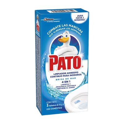 PATO - Pastilla Adhesiva Inodoro Pato Aroma Brisa De Mar 3 Unidades - PACK 3 UN