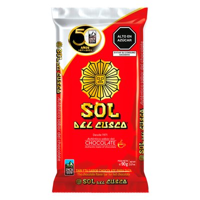 SOL DEL CUSCO - Chocolate Para Taza Tradicional Sol Del Cusco 90 g - Barra 90 gr