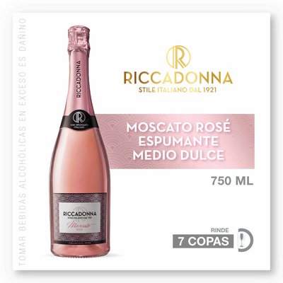 RICCADONNA - Espumante Moscato Rose Riccadonna 750 Ml - BOTELLA 750 ML
