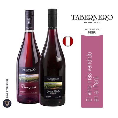 TABERNERO - Pack Vino Borgoña 750 Ml + Vino Gran Tinto 750 Ml - PACK 2 UN