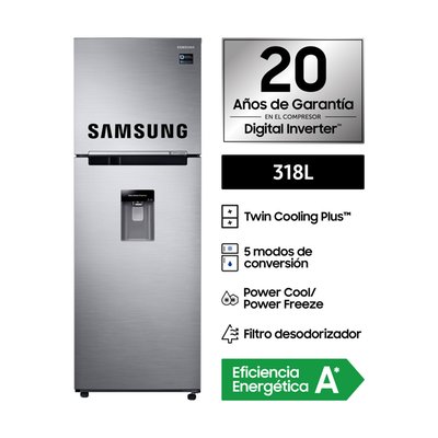 SAMSUNG - Refrigeradora 318L Twin Cooling Con Disp RT32K5730S8/PE - Top mount