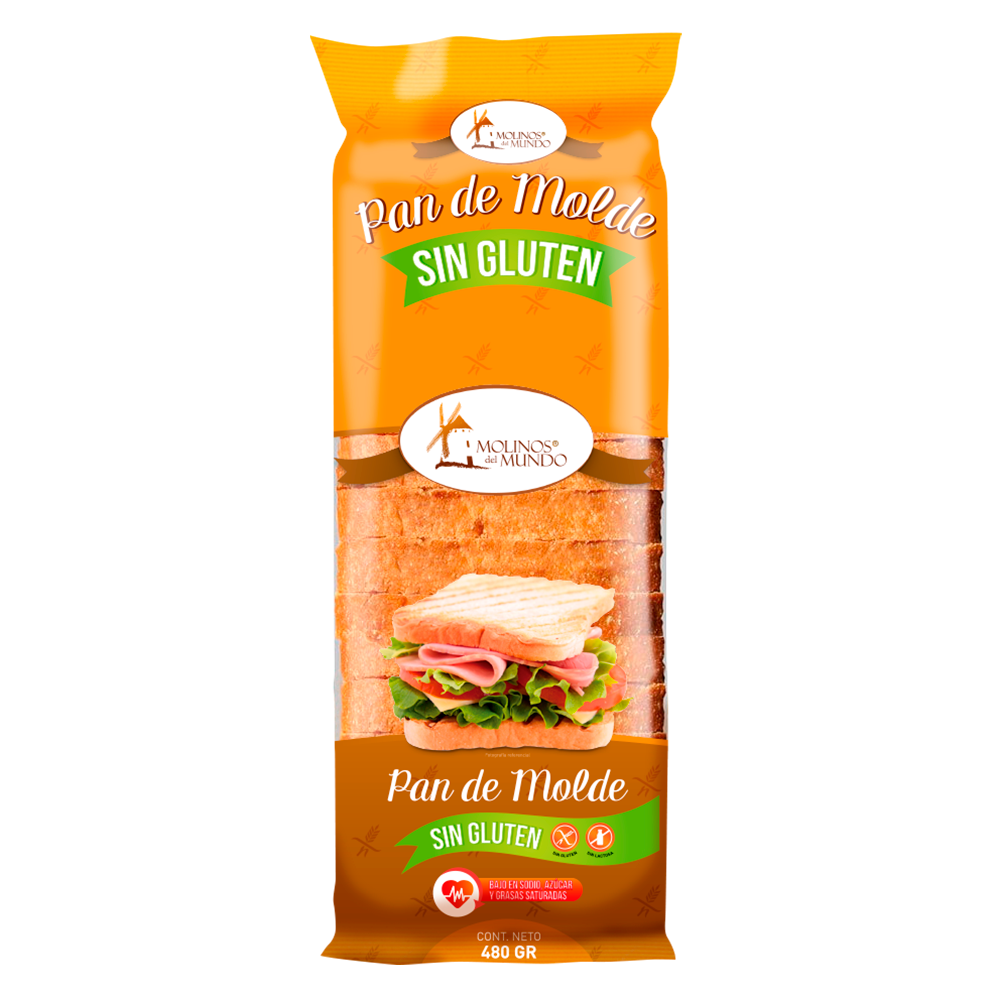 PAN DE MOLDE BLANCO SIN GLUTEN MOLINOS 480 GR