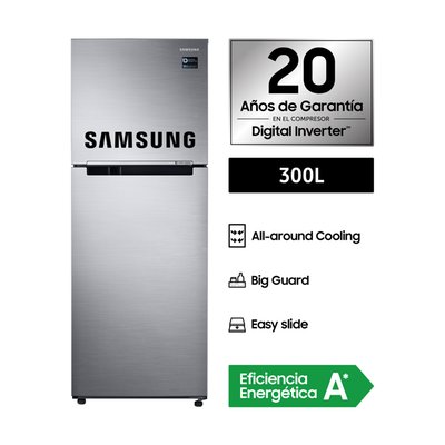 SAMSUNG - Refrigeradora 308Lt Digitl Invert Silver - Top mount