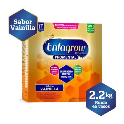 ENFAGROW - Fórmula de Crecimiento Enfagrow Premium Pro Mental Niños en Crecimiento Sabor Vainilla  2.2 Kg - Caja 2.2 kg