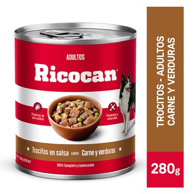 RICOCAN - Trocitos En Salsa Sabor Carne Y Verduras Ricocan Adultos 280 g
