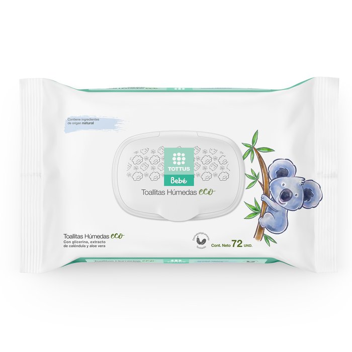 Toallitas Humedas Con Ingredientes Naturales Eco Tottus Bebe