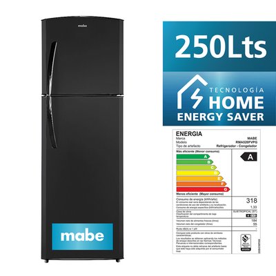 Refrigeradora  No Frost  250 L  Negra  Rma520Fvpg Mabe 250 L
