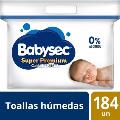 BABYSEC - Toallitas Húmedas Super Premium Babysec 184 Unidades - PAQUETE 184 UN