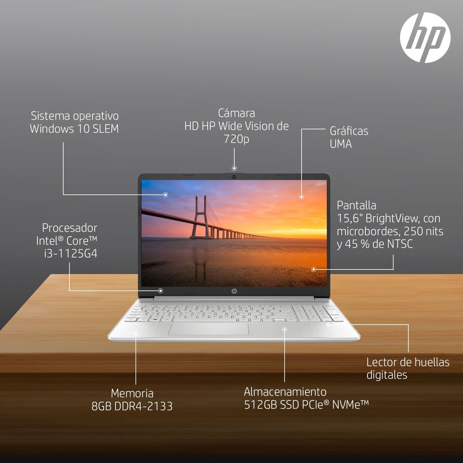 Laptop Hp 15 Dy2064la 156 Intel Core I3 1125g4 10ma Generación 8gb 512gb Ssd 9481