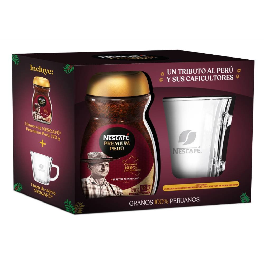 Taza de Viaje Nescafé mas un frasco de Nescafe Premium 170g
