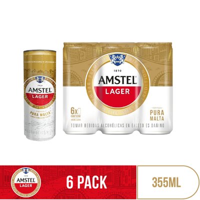 AMSTEL - Six Pack Cerveza Amstel Lata 355 Ml - SIX PACK