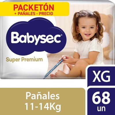 BABYSEC - Pañales Super Premium Babysec Xg 68 Unidades - UNIDAD