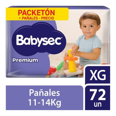 BABYSEC - Packetón Pañales Premium Babysec Talla Xg 72 Unidades - PACK X 72 UND