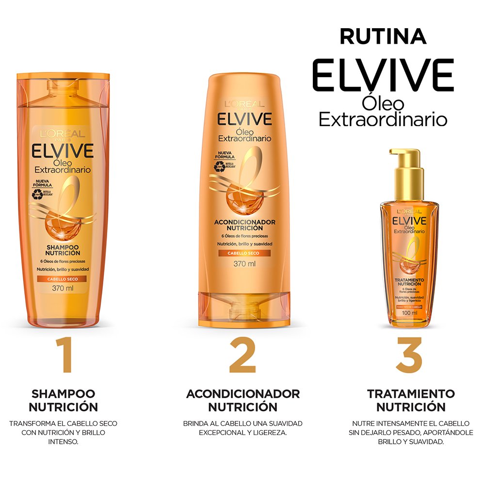 SHAMPOO ÓLEO EXTRAORDINARIO ELVIVE 370 ML