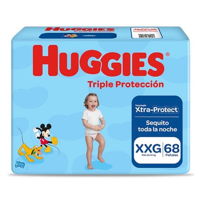 HUGGIES - Pañales Bigpack Triple Protección Huggies Xxg 68 Unidades - 68 UNIDADES