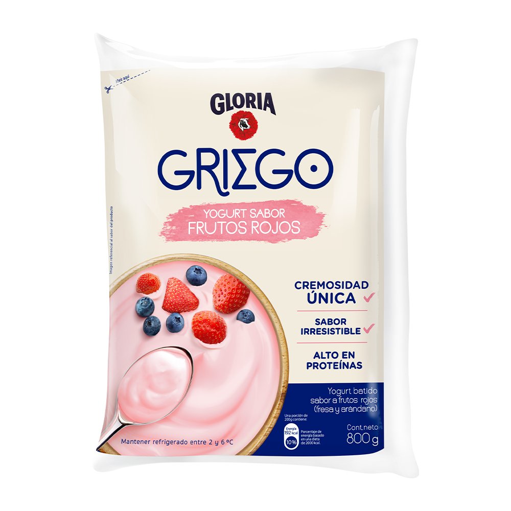 Yogurt Griego Gloria Frutos Rojos 800 Gr