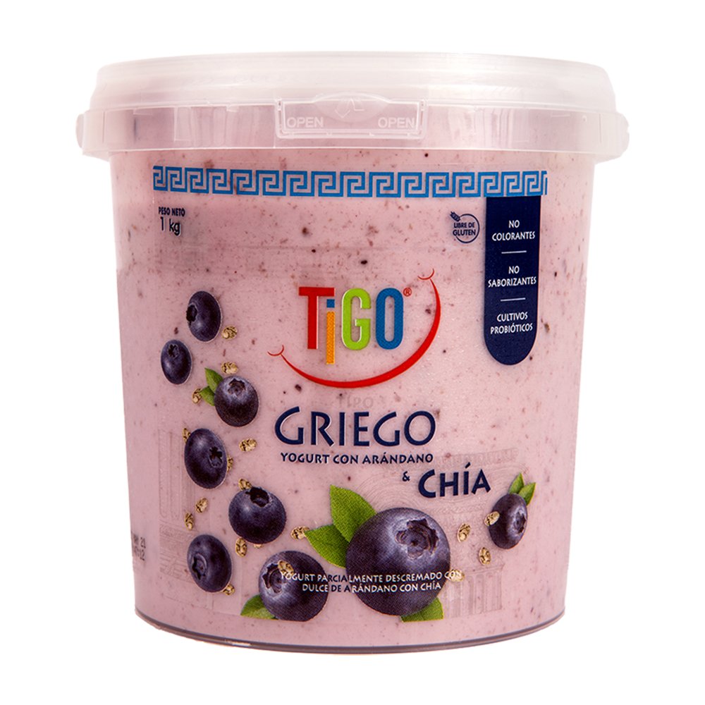 Yogurt Griego Tigo Arandano Con Chia 1 Kg
