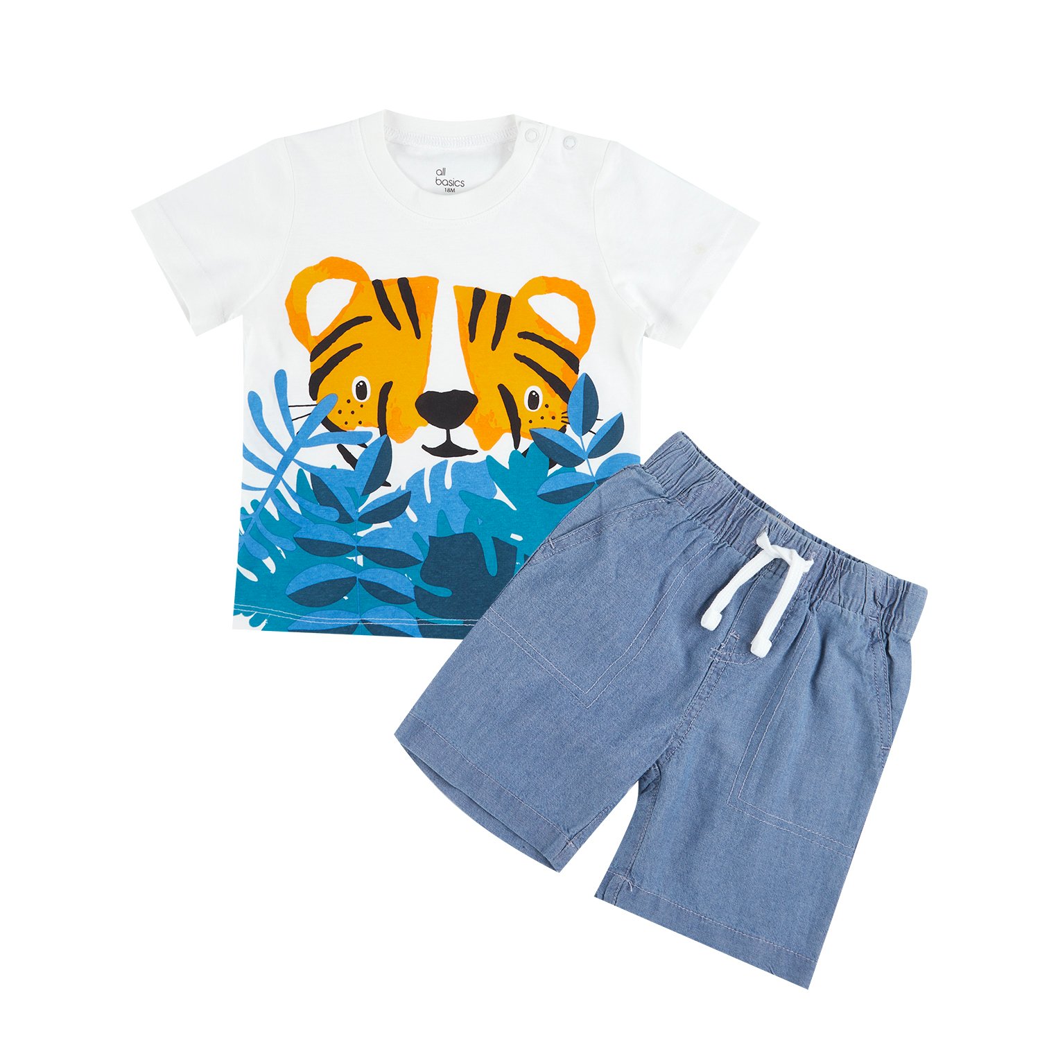 Conjunto Chambray Bebe 24M Blanco Tottus Perú