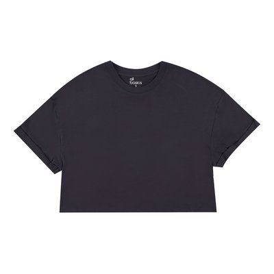 ALL BASICS - Polo Crop Oversize Mujer M Negro