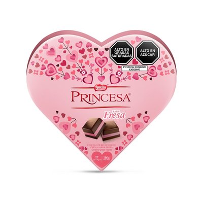 PRINCESA - Chocolate Princesa Fresa Corazón 136 g