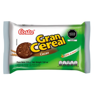 COSTA - Galleta Gran Cereal Cacao con Avena 6 unidades
