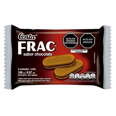 COSTA - Galleta Frac con Crema de Chocolate Bolsa 6 Und