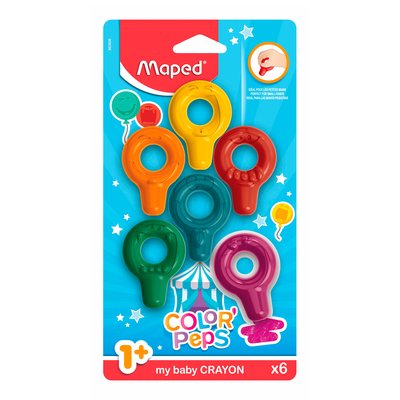 MAPED - Baby Crayons x6 Color Peps Blister Early