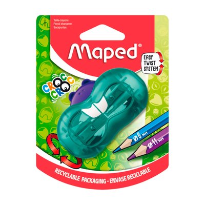 MAPED - Tajador Croc Croc Hamster 2 Agujeros Con Depósito