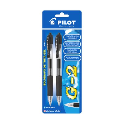 PILOT - Pilot Bl Roller Ball Gel Ink Bl-G2-B/B Negro-2Pk