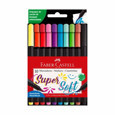 FABER CASTELL - Plumones Super Soft Empaque 10 Und