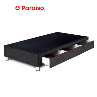 PARAISO - Box Tarima Con Cajones 1.5 Plaza Charcoal