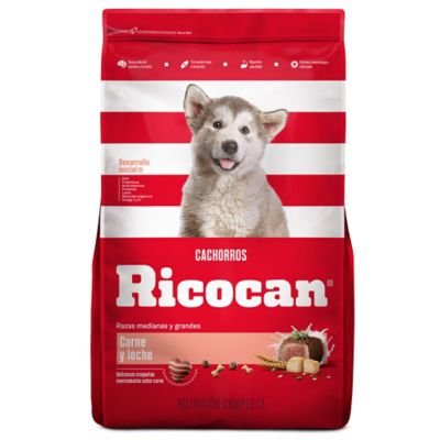 RICOCAN - Comida Para Perros Ricocan Cachorros Raza Mediana Y Grande De Carne Y Leche 1 kg - Bolsa 1 kg