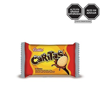 Galleta Caritas Sabor Chocolate 6 Unds